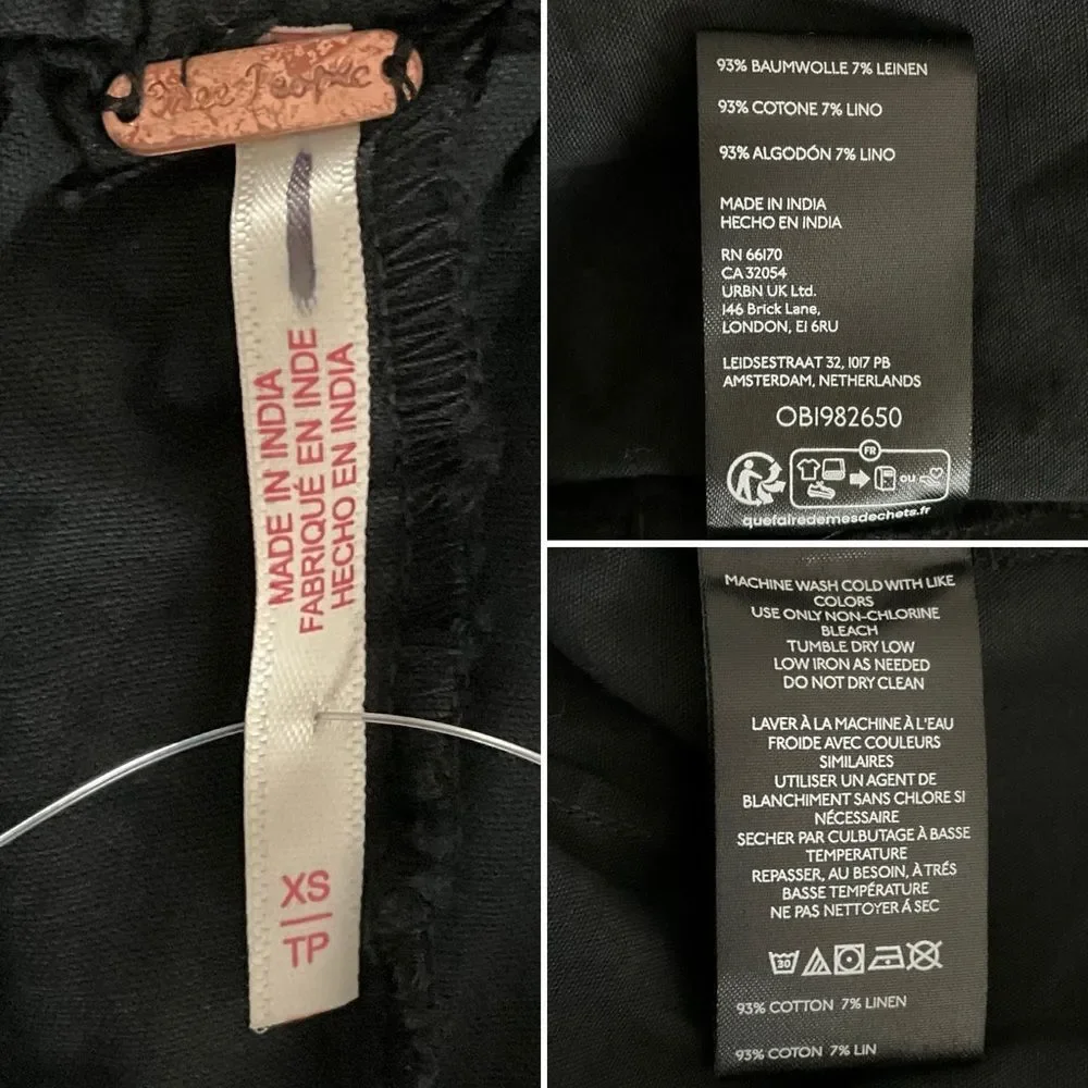 Free People Kahlani Harem Pants Black XS